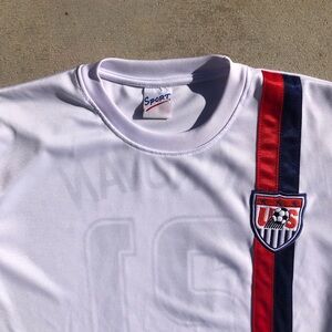 Vtg Y2K Landon Donovan USA Mens Soccer Team White Sport Soccer Futbol Jersey